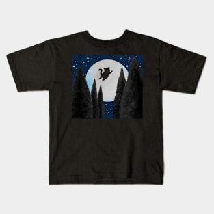 Flying space kitten Kids T-Shirt